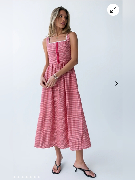 bohme Dresses & Skirts - NWT Bohme Kenzie Plaid Midi Dress in Red Size Large=10